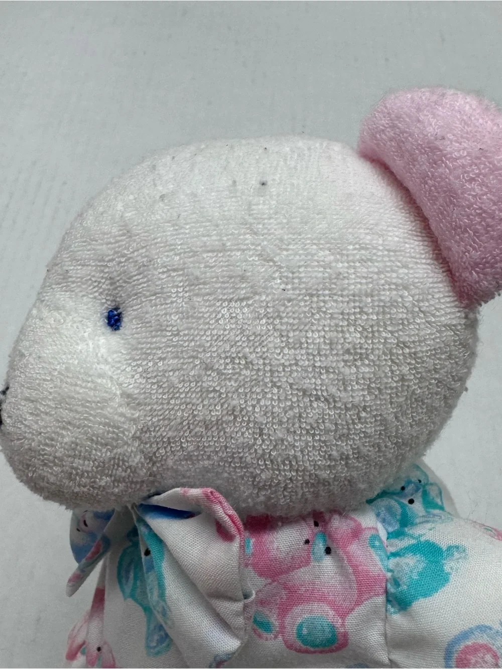 Carters Teddy Bear Rattle Plush White Bunny Slippers Terry Cloth Baby Toy